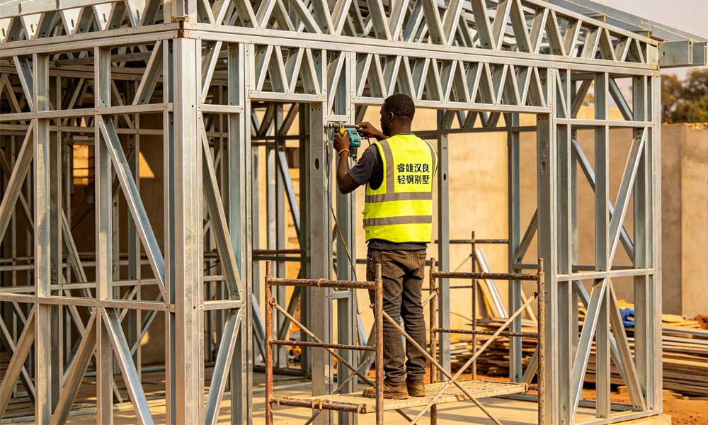 睿婕輕鋼別墅+光伏儲能：出口非洲，徹底解決開發(fā)商缺電焦慮(圖1)